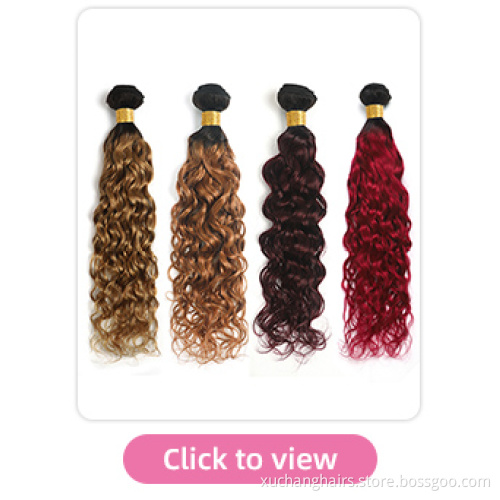 cuticle aligned raw virgin bouncy Natural water wave Human Hair bundles extension